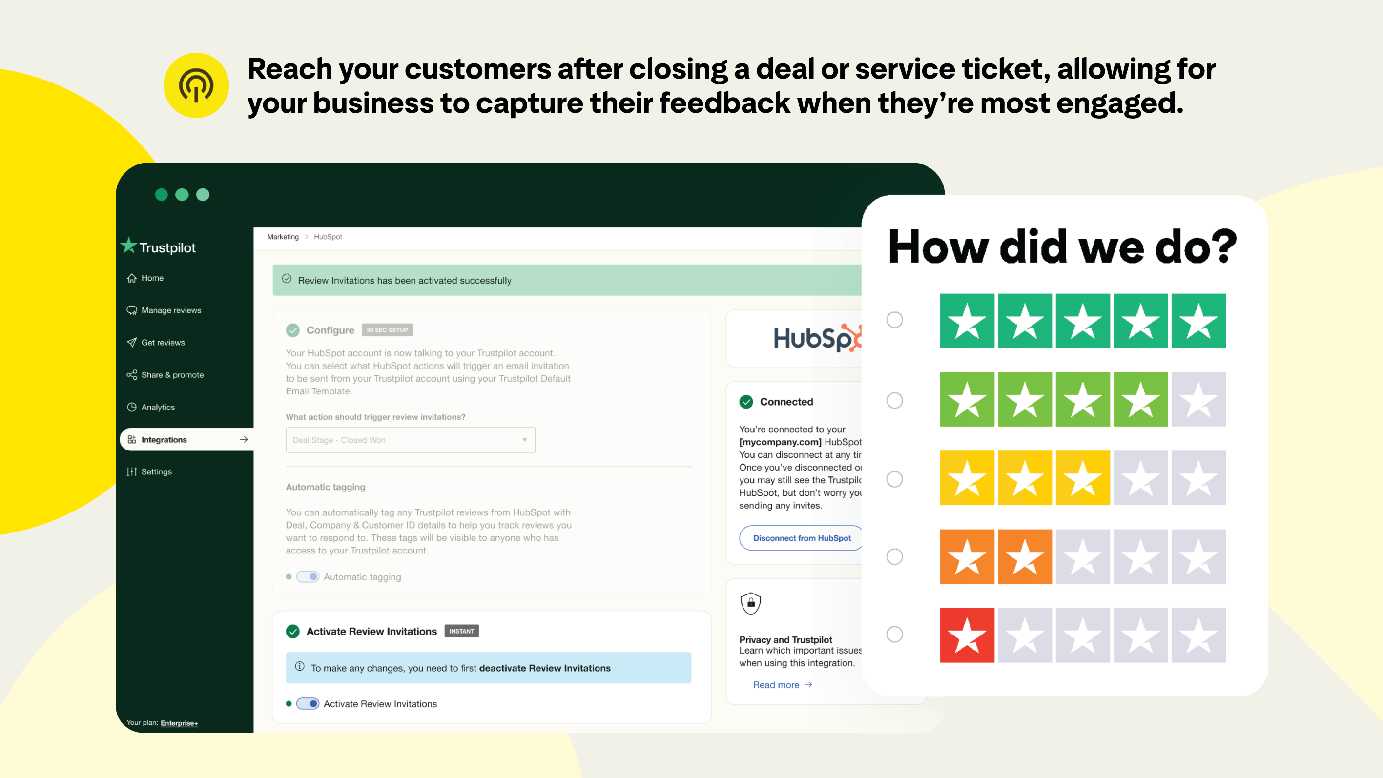 Triggers help you reach customers at the right moment to collect more reviews and strengthen your brand reputation.