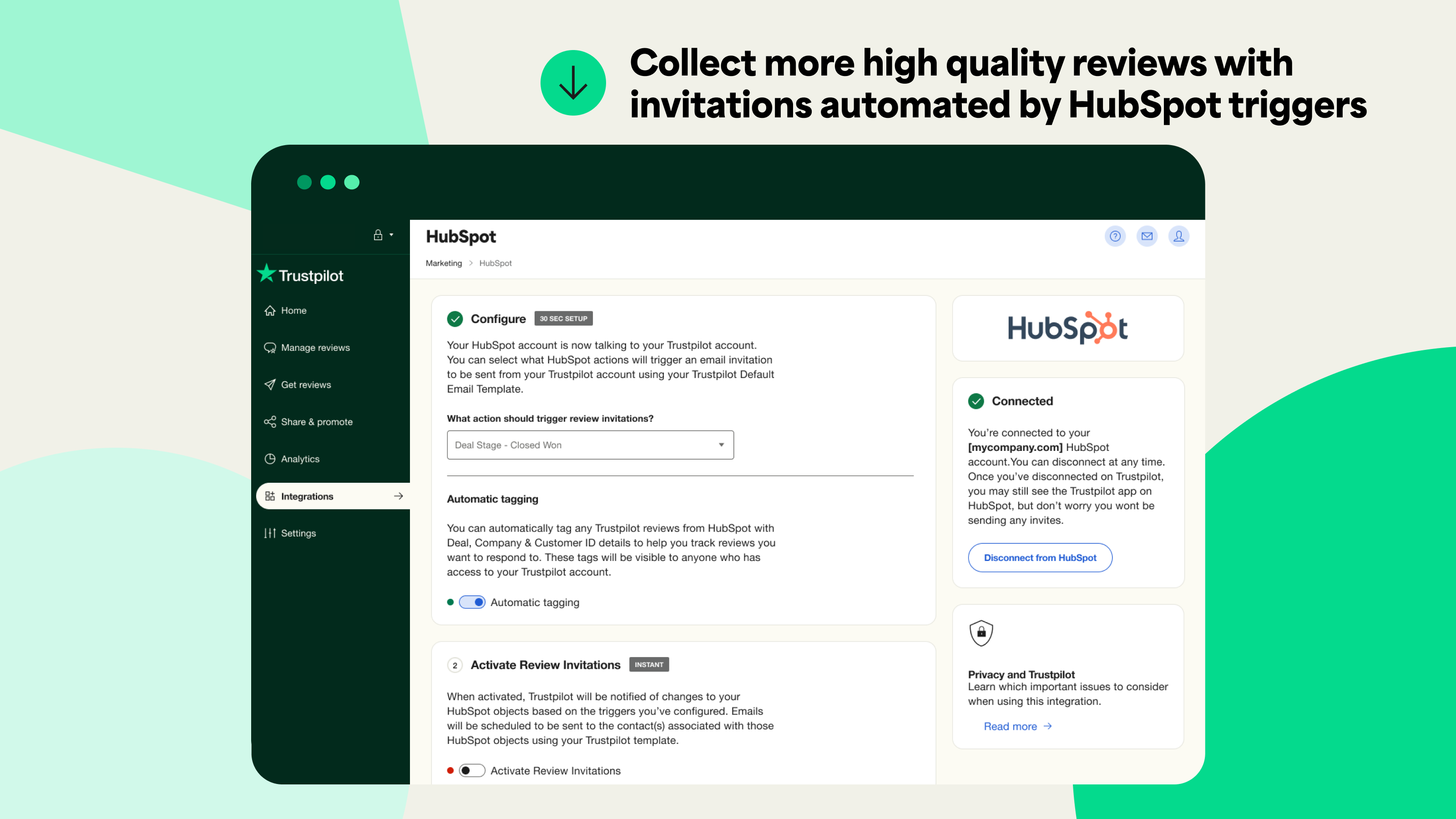 Collect more reviews with invitations automated by HubSpot
